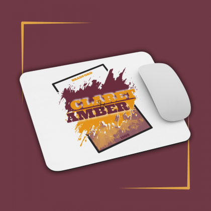 Mouse pad with design isnpired by Bradford City AFC with Amber and claret text