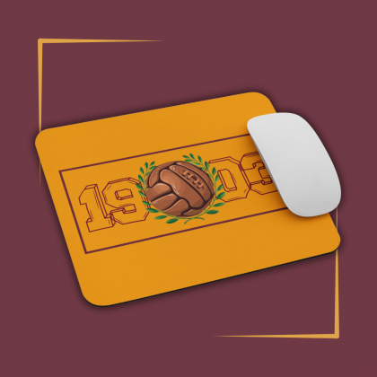 Mouse pad with design isnpired by Bradford City AFC with text 1903 and old football ball