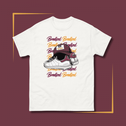 Bradford City Casual T-shirt in white with casual cloths image and text Bradford